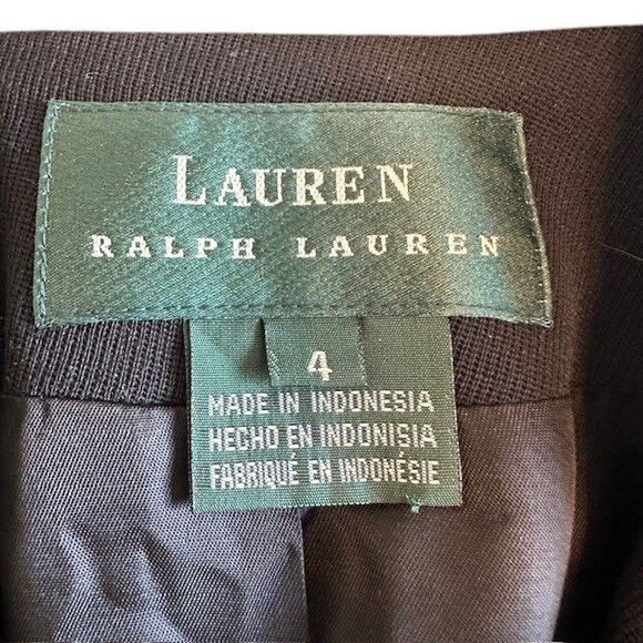 Womens‎ Lauren Ralph Lauren Blazer Velvet Collar Equestrian Wool Black Size 4 - Picture 12 of 12